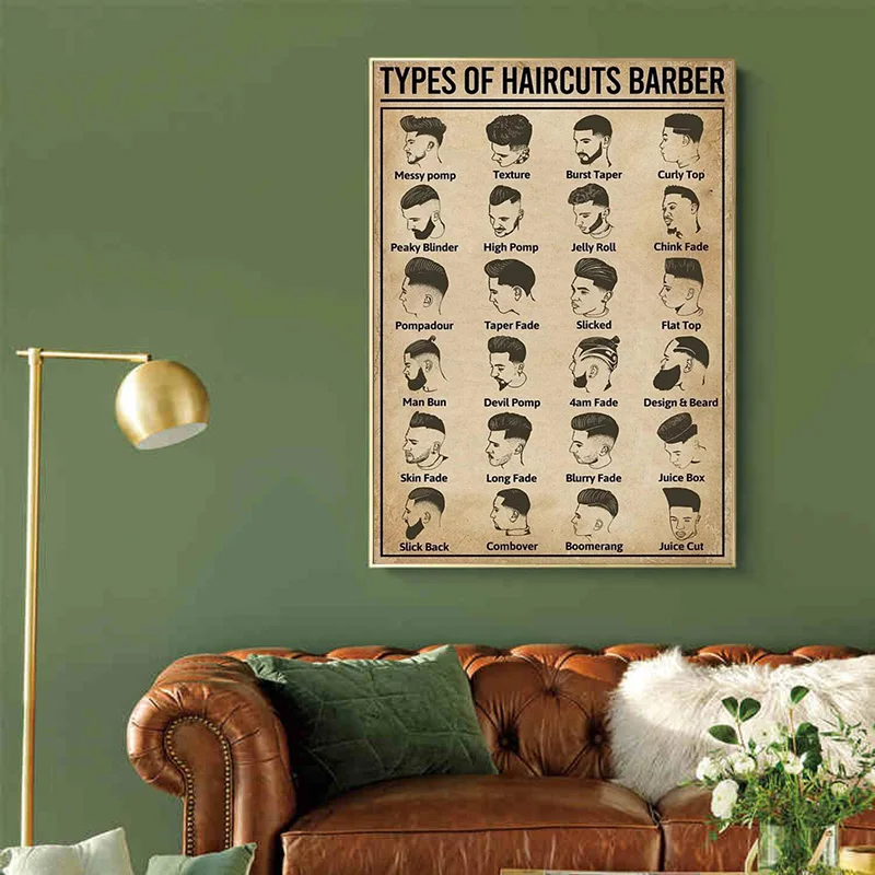 Poster Tukang Cukur Tipe Retro - Hair Care Barber ulasan dan harga