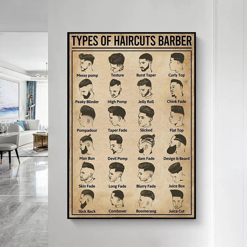 Poster Tukang Cukur Tipe Retro - Hair Care Barber ulasan dan harga