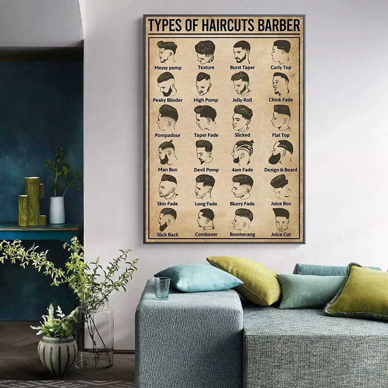 Poster Tukang Cukur Tipe Retro - Hair Care Barber ulasan dan harga